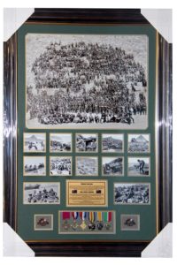 Anzac 8 Medals Frame Brown Gold Frame