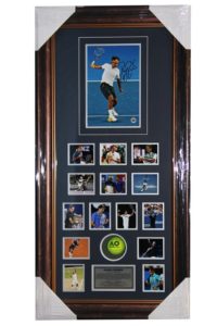 Roger Federer Signed Photo with Tennis Ball